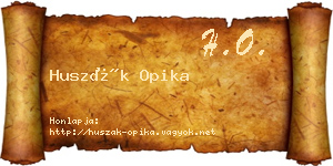 Huszák Opika névjegykártya